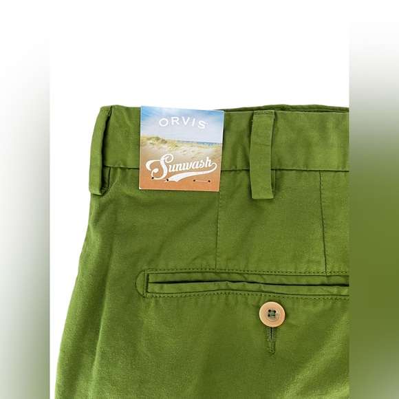 Orvis Sunwash Chino Shorts Pima Cotton Flat Front Size 42 NWT - Picture 5 of 6